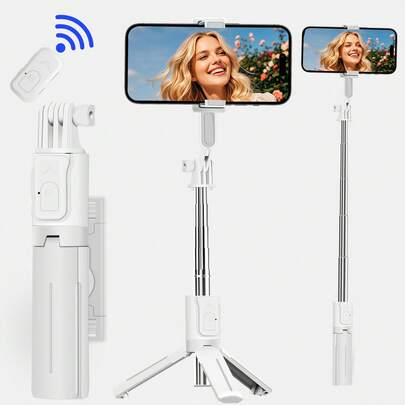 Gậy tự sướng Bluetooth mới nhất, chân đế Tripod hỗ trợ điều chỉnh dạng ống lồng, chức năng chống rung tự động xoay 360 độ, thiết kế đa năng, bao gồm chân máy di động, thích hợp cho phát trực tiếp, chụp ảnh nhóm và du lịch. Điều khiển từ xa không dây tương thích với hầu hết các điện thoại thông minh, là lựa chọn lý tưởng cho kỳ nghỉ hè và các hoạt động ngoài trời. Có sẵn màu Đen, Trắng và Hồng.