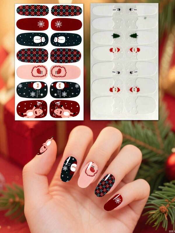 قطعتان من ملصقات الأظافر و قطعة واحدة من مبرد الأظافر، ملصقات فن أظافر بشكل فتاة أنمي، ملصقات تغليف كامل للأظافر، ملصقات أظافر لاصقة ذاتيًا للزينة للنساء والفتيات، فن أظافر DIY