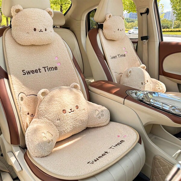 Easypie Selection 1PC Winter Car Seat Cushion, Plush And Warm, Non-Slip, Cute Cartoon Design, Universal Fit For All Cars, Perfect For Winter Use, Great Winter Car Accessory Gift,Best Gifts For Friends, Graduation Gifts, Back-To-School Gifts, Christmas Decorations, Valentine's Day Gifts, Gifts For Mom And Dad, Halloween, Thanksgiving, Personalized Gifts, Birthday Gifts, New Year Gifts
