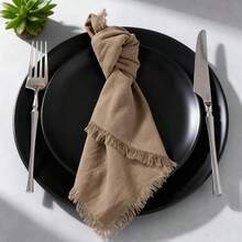 4 Pieces Set Of Tassel Napkins Cloth Viscose 30*30cm/11.8*11.8inch Wedding Bridal Shower Grand Celebration Bachelorette Anniversaries Corporate Events Business Lunches Or Dinners Outdoor Picnic Baby Showers Weddings Garden Parties Birthday Family Gathering