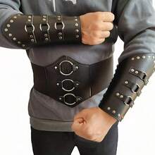 1 Set Of 3 Medieval Viking Renaissance Style Triple Circle Wrist Cuffs, Suitable For Costume Attire