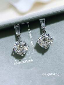 1 Đôi bông tai hình giọt nước đính đá Cubic Zirconia thanh lịch, phù hợp cho nữ, có thể dùng làm quà tặng kỷ niệm ngày cưới, lễ đính hôn hoặc quà tặng ngày Valentine. - 1 # - Xem 5