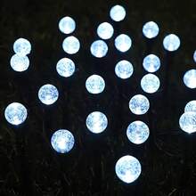 (Upgraded Larger Size) 1 Pack 20 LED Solar Powered Pathway Lights, Paper Box Packaging 3.6cm Crystal Bubble Ball, Turns Off During Daytime, Lights Up At Night, Fairy Tale Path Lights, 8 Lighting Modes For Camping, Party, Trail, Summer, Lawn, Yard, Garden, Wedding Party, Christmas Decoration