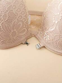 3pcs Solid Lace Deep V Underwire Bra, Sexy Comfy Push Up Bra, Women's Lingerie & Underwear - Multicolor - View 5