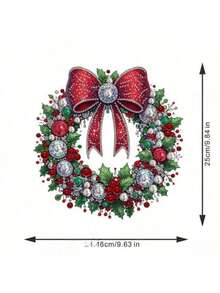 Decoración de pintura de diamantes - (Strass de un solo lado) - Corona de Navidad