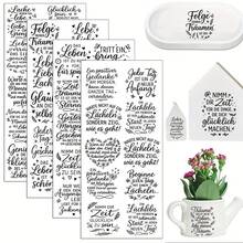 40pcs German Positive Quote Stickers Theme Rub On Transfer Stickers Decals Set - Motivational Sayings Transfer Paper For Furniture, Glass, Easy Apply DIY Home & Life Inspired - Multicolor - View 1