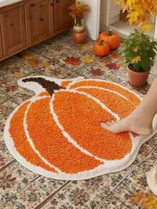Alfombra de baño con tema de calabaza navideña, antideslizante, lavable a máquina, alfombra de piso suave y lavable, alfombra de piso decorativa navideña, alfombra de piso absorbente para baño, secado rápido y absorción - Adecuada para baño, lavandería, dormitorio, sala de estar, cocina, entrada - Decoración navideña para el hogar, decoración de entrada de alfombra Decoraciones navideñas Decoración navideña Decoraciones navideñas Decoración de habitación del hogar