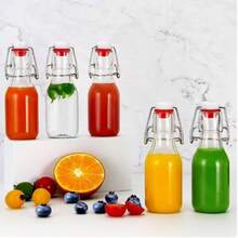 5/3/2/1pc/2oz Oscillating Top Glass Juice Bottle Set - Mini Glass Bottles With Oscillating Top LIDS, Suitable For Homemade Beverages, Extracts, Candies, Handicrafts And Party Decorations, Reusable Filling, Travel Accessories