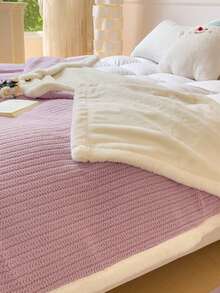 1 Stück doppelseitige Plüschdecke, weich, bequem und warm, dick und gemütlich, geeignet für Heimdekoration, Bett, Sofa, Büro, Zimmer, Wohnheim, maschinenwaschbar