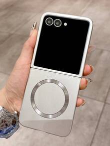 超薄磨砂磁吸手机壳，兼容三星 Galaxy Z Flip 3 4 5 6 7，支持无线充电，纤薄硬质 PC 保护壳，防水、防震、防摔、防刮花 - 銀色 - 查看 3