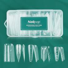 Forme doppie per unghie per estensione di gel polimerizzato, stampo per unghie in acrilico con varie forme e linea francese, facile da usare per principianti, stampi per unghie rapidi per manicure