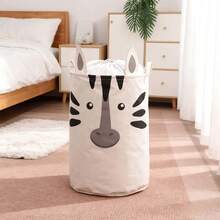 Große Cartoon Aufbewahrungskorb Boho Große Kapazität Cartoon Spielzeug Aufbewahrungskorb mit Deckel | Löwen- & Dinosaurier-Design, Stofforganizer für Spielzeug, Windeln und Wäsche, Regalkorb