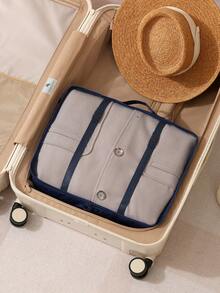 3 pezzi Set di borse da viaggio portatili - Organizza facilmente i tuoi vestiti, scarpe e biancheria intima - Perfetto per il bagaglio e l'imballaggio della valigia, borse da viaggio portatili con grafica slogan, con borse per scarpe, articoli da toeletta e biancheria, forniture scolastiche