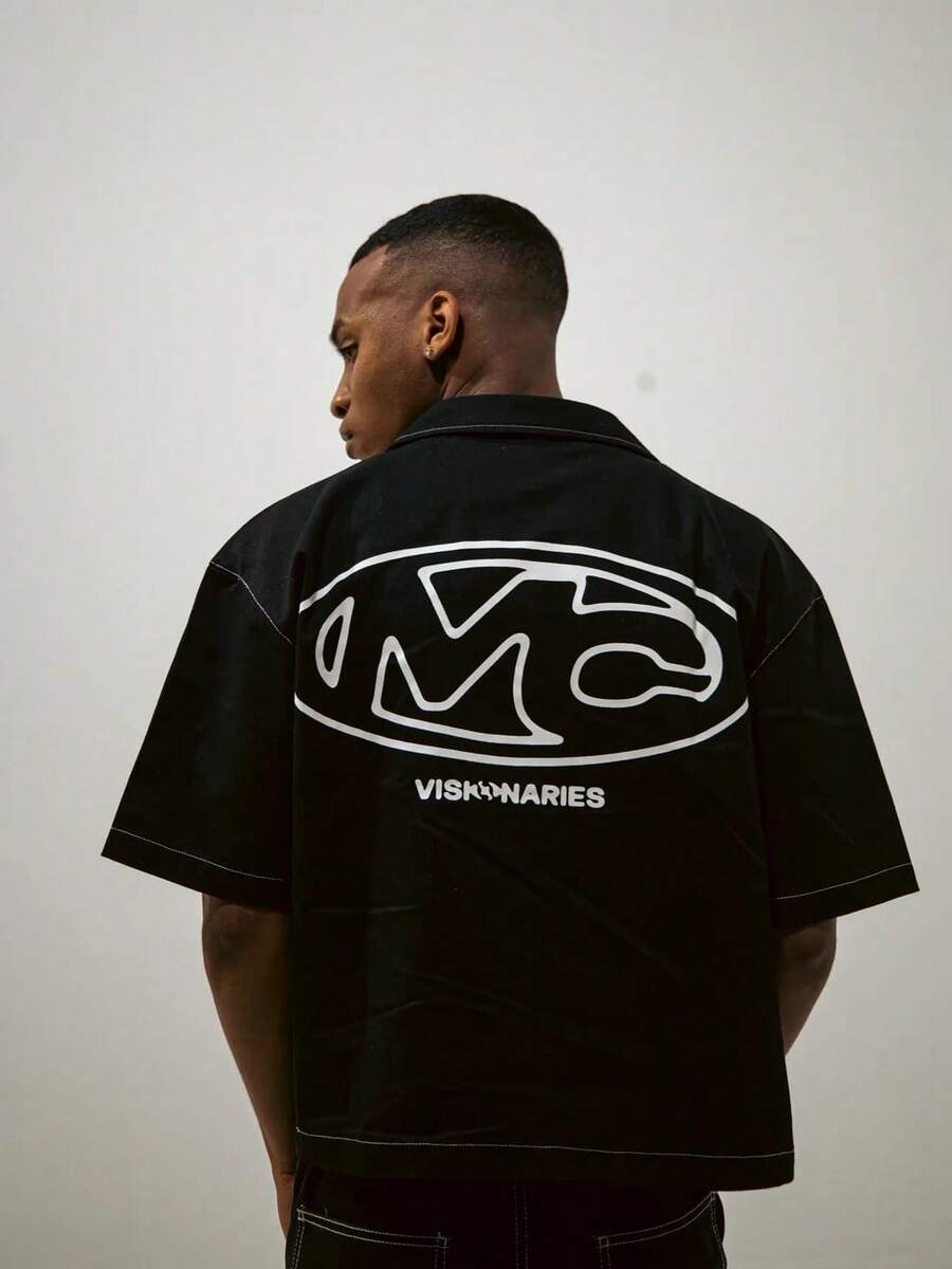 Men's Shirts New Denim Shirt Retro Buttons Washed Men'S Fall And Winter Models Casual Loose Versatile Light-Colored Niche Small Stand-Up Collar Fashion Hip Hop Pocket Shirt - Black - View 1