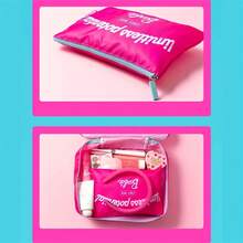 3pcs/Set MINISO Kawaii Anime Barbie Sunlight Shine Series Girl Travel Set Cartoon Cute Makeup Bag Portable Clothes Storage Bag Travel Bag Gift