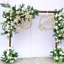 2pcs Mr. And Mrs. Wedding Chair Back Creative Letter Pendant Wedding Gift (With Two Ribbons) Can Be Used As Photo Props, Souvenirs, And Perfect Gifts For Family, Friends, Or Other Newlyweds In Your Life