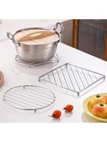 1pc Heat Resistant Pot Holder, Trivet Mat, Coaster, Table Protector, Kitchen Utensil Rack, Kitchen Pot Mat, For Kitchen Counter, Multi-Purpose Steamer Tray, For Steamer Rack, Pot Steamer Accessory