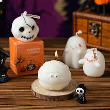 1 Stück Halloween Serie Kürbis, Schädel, Mumien geformte duftende Kerze, geeignet für Heimdekoration, Party, Tischdekoration, Geschenk, Abendessen, Bankett/Party, Entspannung/Meditation, Stimmungsbeleuchtung