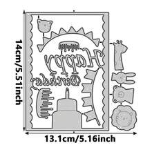 1 Pc Birthday Cake Label Frame Gray Metal Die-Cut Mold For Scrapbooking Decorations, DIY Scrapbook Paper Crafts, Embossing Projects, Handicrafts And Card Making, Greeting Card Crafting Metal Die-Cut Mold - Silver Gray - View 10
