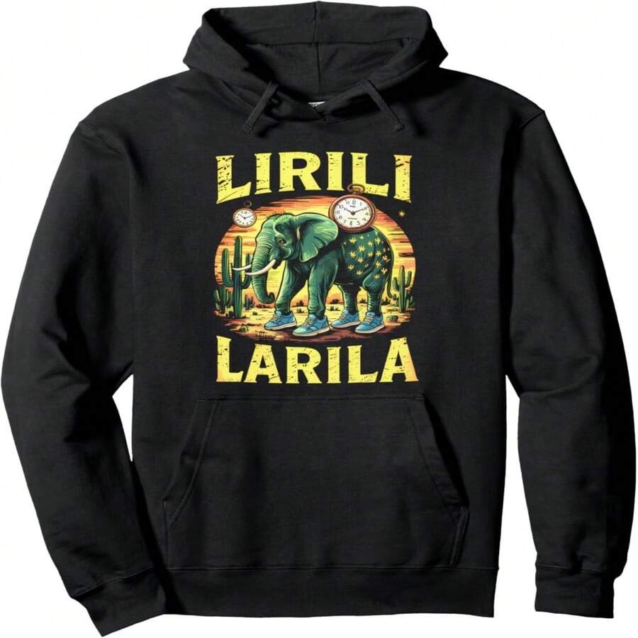Lirili Larila Funny Tralalero Tralala Meme Pullover Hoodie - 黑色 26 - 查看 1