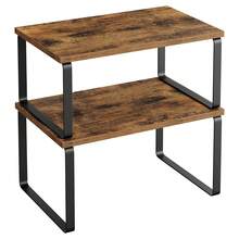 2PCS Large Kitchen Organizer Multi-Function Stackable Anti-Slip Cabinet Shelf For Pantry Counter Storage Christmas Gift, Home Decor, Party & Christmas Storage - Màu be - Xem 2