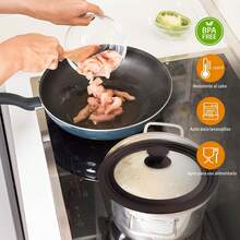 2Pcs Cubiertas de Silicona para Ollas de Vidrio Ajuste Universal para Utensilios de Cocina de 20-30cm con Ventilación de Vapor y Mango de Tacto Frío - 1 - Ver 8