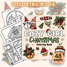 1pc (21cm*21cm) Adult New Coloring Book, Thick Paper, Clear Lines, Easy To Color, Suitable For Gatherings With Friends, Includes Charming Holiday Gnomes, Holiday Foods, And Fantastical Christmas Scenes. "Cozy Girl Christmas" Coloring Book, DIY Coloring, Cultivate Thinking Ability, Suitable For Stationery, School Supplies, Ideal Gift For Girls, Valentine's Day, New Year - COZY GIRL CHRISTMAS2 - View 9