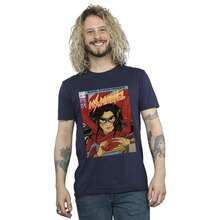 Marvel Mens Ms Comic Poster TShirt (Navy Blue) - Niebieski - Zobacz 3