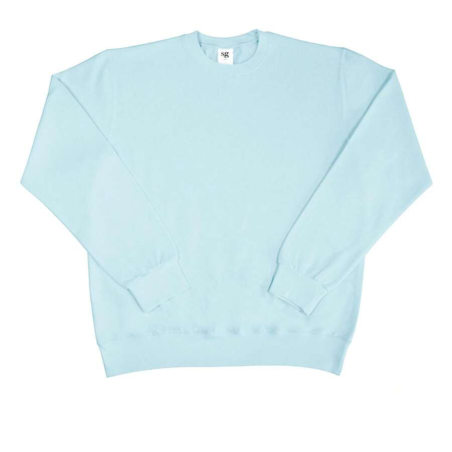 SG Mens Long Sleeve Crew Neck Sweatshirt Top (Sky Blue) - 藍色 - 查看 1