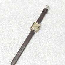 Women's Small Square Leather Watch - 棕色 - 查看 3
