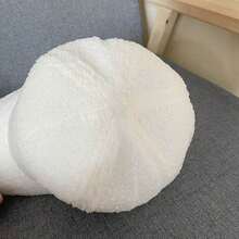 1pc Faux Fur Solid Color Warm Newsboy Cap, Versatile Casual Fashion Baseball Hat For Women