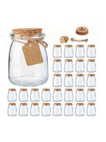 6/10pcs Small Glass Container With Rubber Stopper, Mini DIY Glass Bottle Exquisite Cork Drift Wishes Cute Jar Small Bottle For Wedding Gifts Or Decorating Your Home, Office Or Office, And Can Be Used For DIY Creation, Wishing Bottle, Decoration Of Small Items And Storage Of Tea And Coffee Beans