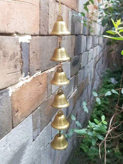 1PC Metal Wind Chime,Handmade Vintage Bell Wind Chime With Decorative Chain,Pendant Suitable Classic Rustic For Soothing Outdoor Garden Decor, Home & Outdoor Decoration,Rustic Metal Hanging Ornament,Handcrafted Details, Outdoor Wind Chime Decoration For Yard,Patio And Wall