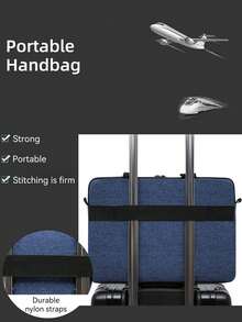 DANYCASE 12-15.6 Inch Chromebook, HP And IPad Laptop Sleeve, Waterproof Design With Shoulder Strap And 360° All-Round Protection - Navy Blue - View 3