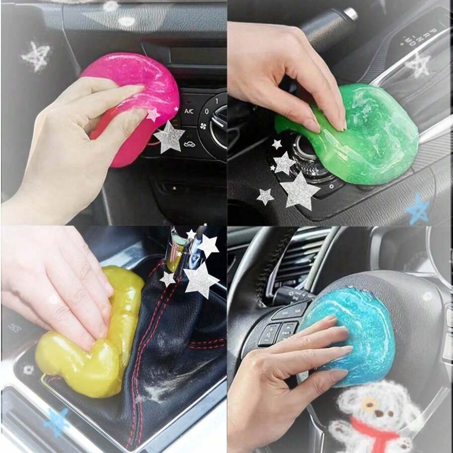 Car Cleaning Gels Car Cleaning Putty Universal Auto Detailing Tools Car Interior Cleaner, Dust Cleaning Slime, Car Accessories Gift For Men & Women - Multicolor - View 1