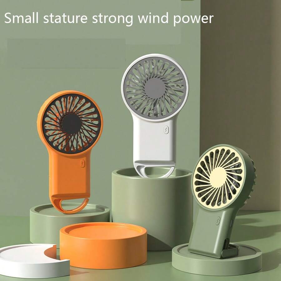 1 PC White Mini Handheld Portable Fan With 3 Speeds Adjustment USB Fashion Small Fan 400mAh Lithium Battery For Women Girls Kids Travel Outdoor Office Outdoor, Camping, Travel, Beach, Sports, Office, School, Pool Party, Daily Use ( Orangs, Green)