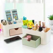 1pc Drawer Cosmetic Storage Box, Makeup Brush Finishing Box, Jewelry Skin Care Products Lipstick Facial Mask Compartment Storage Rack, Dressing Table Storage Box, Bedroom Bathroom Accessories, Makeup Organizer, Vanity Organizer, Home Storage Supplies