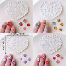 Heart-Shaped Pastoral Series Polymer Clay Soft Pottery Silicone Molds - Floral, Butterfly, Leaf, Fruit, Bow Decor Craft Molds, High Precision Mini Molds For Handmade Polymer Clay Earrings, Pendants, Decorations - Clear - View 7