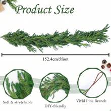 4FT/5FT/6FT Artificial Norfolk Pine Wreath - Natural Soft Rubber Touch, DIY Wreath, Realistic Faux Pine Needle Vine, Home & Living/Home Decor/Wedding/Kitchen & Dining/Tabletop Decor Artificial Plants/Events & Party/Faux Decor/Faux Fireplace Mantel Wreath, Table, Arch, Kitchen, Bathroom, Display Window, Hallway