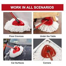 [3 Pack]Spin Mop Replace Head, EasyWrin Spin Mop Head Refill, Universal Microfiber Replacement Mop Heads, Machine Washable, Deep Cleaning And Easy-To-Replace (White) - trắng - Xem 6