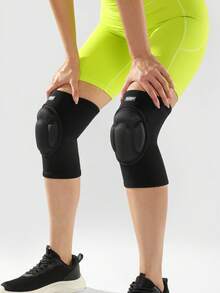 JINGBA SUPPORT 1 Pair Breathable Knee Pads With Thick Sponge Padding, Suitable For Dance, Volleyball, Roller Skating And Other Sports, Unisex - Black - View 3