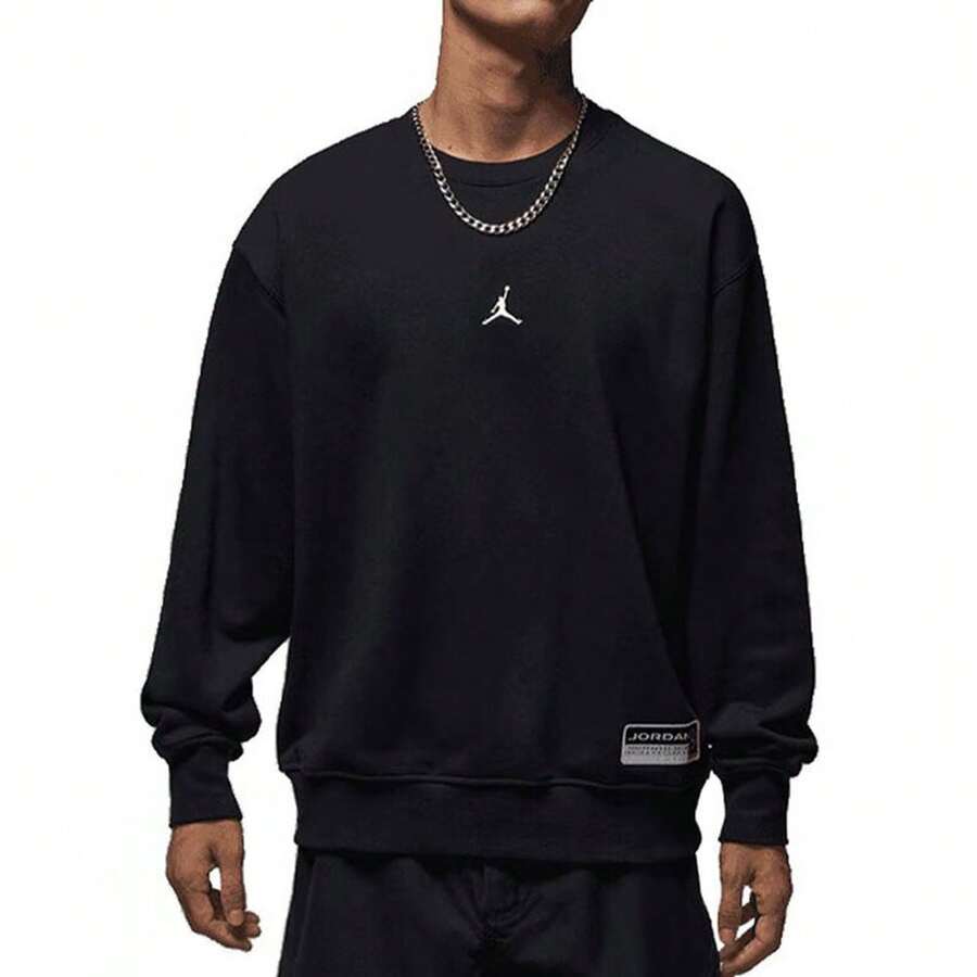 Jordan Men's AS GFX FLC CREW GCEL Sweatshirt, Knit Crewneck Sweatshirt IO7830-010 - Black - View 1