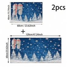 1pc/2pcs Winter Wonderland Snowflake Christmas Pattern Bathroom Anti-Slip Mat, Faux Cashmere Material, Plush Decoration Suitable For Bathrooms, Doorways, Kitchens & Festive Decorations, Machine Washable, Gift Idea - Multicolor - View 13