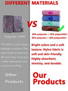 80% Polyester + 20% Nylon Pet Towel, Absorbent & Quick Drying, Microfiber Pet Bath Towel, Dog Grooming Towel, Embroidered Design - Multicolor - View 11