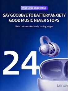 Lenovo 联想 TA410 无线 TWS 耳机 夹式 蓝牙 5.4 触控 长续航 带麦克风 - 均碼 - 查看 5