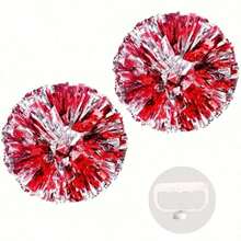 2 piezas Porristas sosteniendo bolas con pompones y cintas, props para espectáculos de danza, props para juegos de danza cuadrada, para fútbol, baloncesto, fútbol y actuaciones deportivas, deportes de equipo, danza y animación