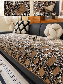 1 Stück Herbst/Winter Plüsch Dicke Warme Sofakissenbezug, Moderner Minimalistischer Rutschfester Sofasitzpolster, Staubdicht und Waschbar Sofabezug, Braun Weich und Farbbeständig, Haustierfreundlicher Schutzbezug, Verstellbar für Ecksofa, Geeignet für Schlafzimmer, Büro, Wohnzimmer Kombinationsmöbel, L-förmige Sofadecke und 1/2/3/4 Sitzer Sofa