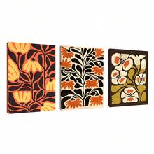 3 piezas Murales de pared de arte floral vintage en lienzo, impresión de alta definición con opción de marco, adecuado para colgar cuadros, impresiones, decoraciones de pasillos y salas, obras de arte, convirtiéndolo en un regalo ideal para amigos en salas de estar, dormitorios, cocinas, cafeterías, bares, decoraciones, dormitorios y decoración del hogar