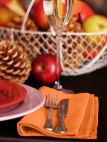 2/6pcs Autumn Cloth Napkins, Square Rustic Elegant Durable Washable Crinkle Cloth Dinner Napkins, Suitable For Thanksgiving, Halloween, Holiday Dinners, And Daily Use