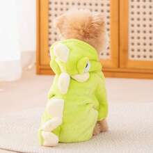 1pc Cute Dinosaur Fleece Four-Legged Pet Clothes, Warm Flannel Thickened Dog/Cat Apparel For Winter
